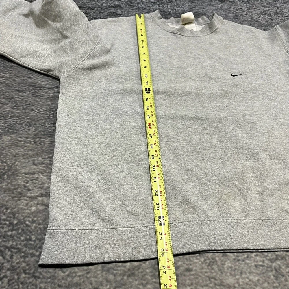 Vintage‎ 90s Nike Sweatshirt Mens XL Gray Mini Swoosh Embroidered Crewneck